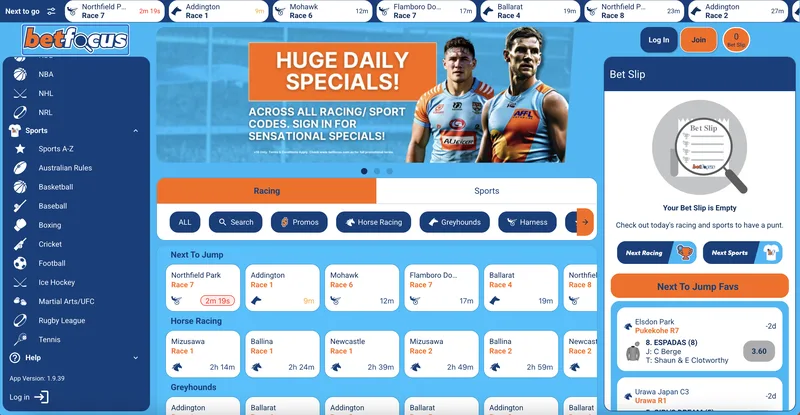 Betfocus desktop view