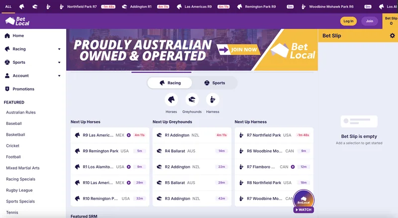 BetLocal desktop view