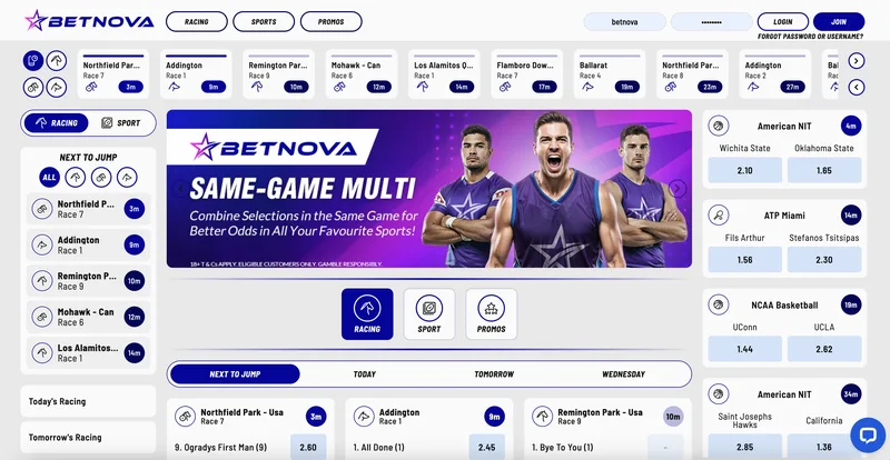 Betnova desktop view