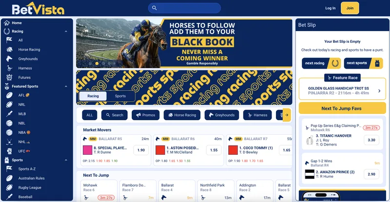 BetVista desktop view