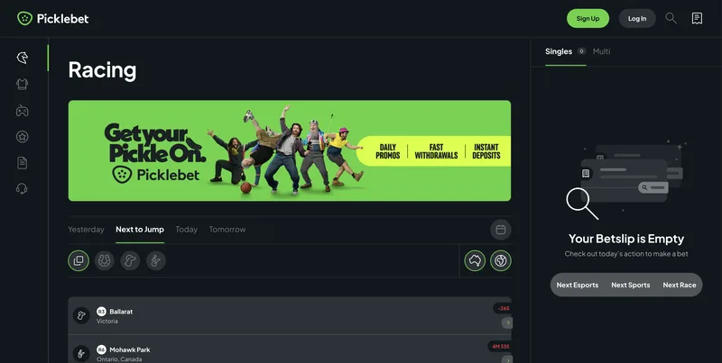 picklebet desktop view