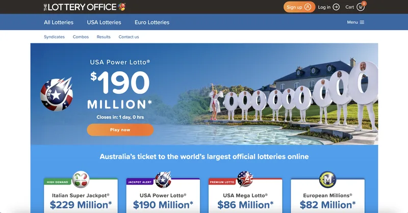 The Lottery Office desktop view