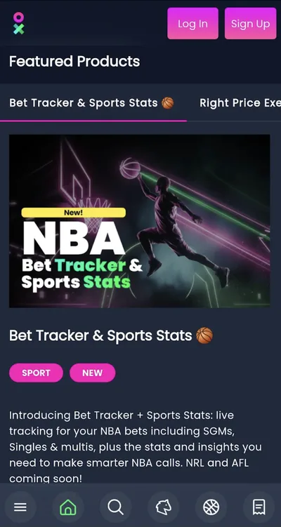 Bet Right mobile view