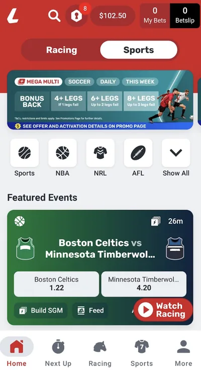 Ladbrokes Australia mobile view