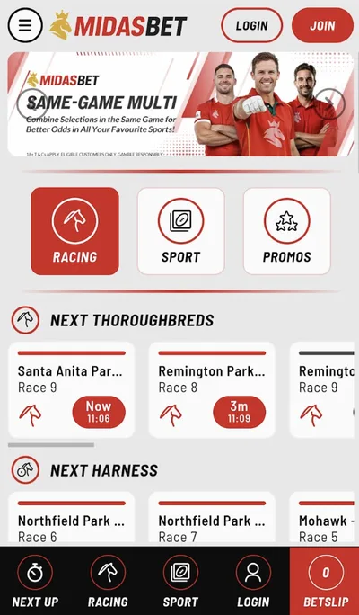 Midasbet mobile view