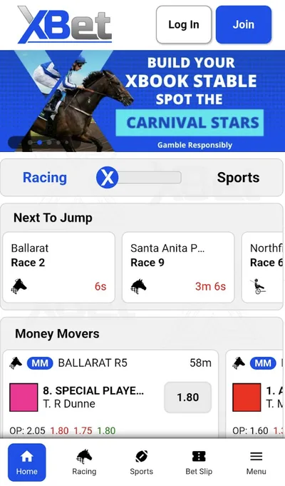 XBet mobile view